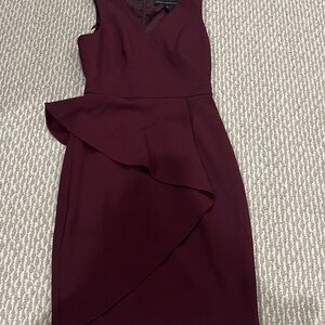 Chic Burgundy Ruffle Dress
